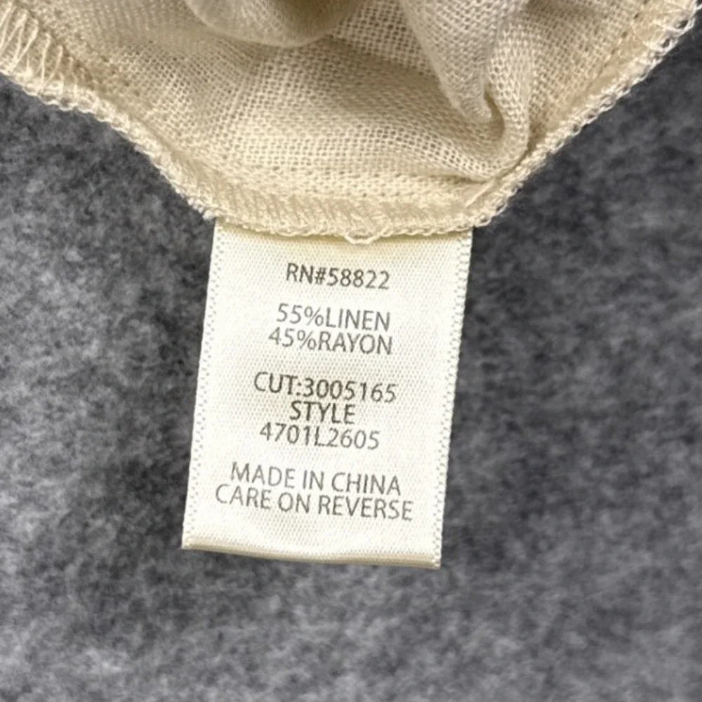 Max‎ Studio London Natural Linen Blend Wide Leg Drawstring Pants 4701L2605 Small
